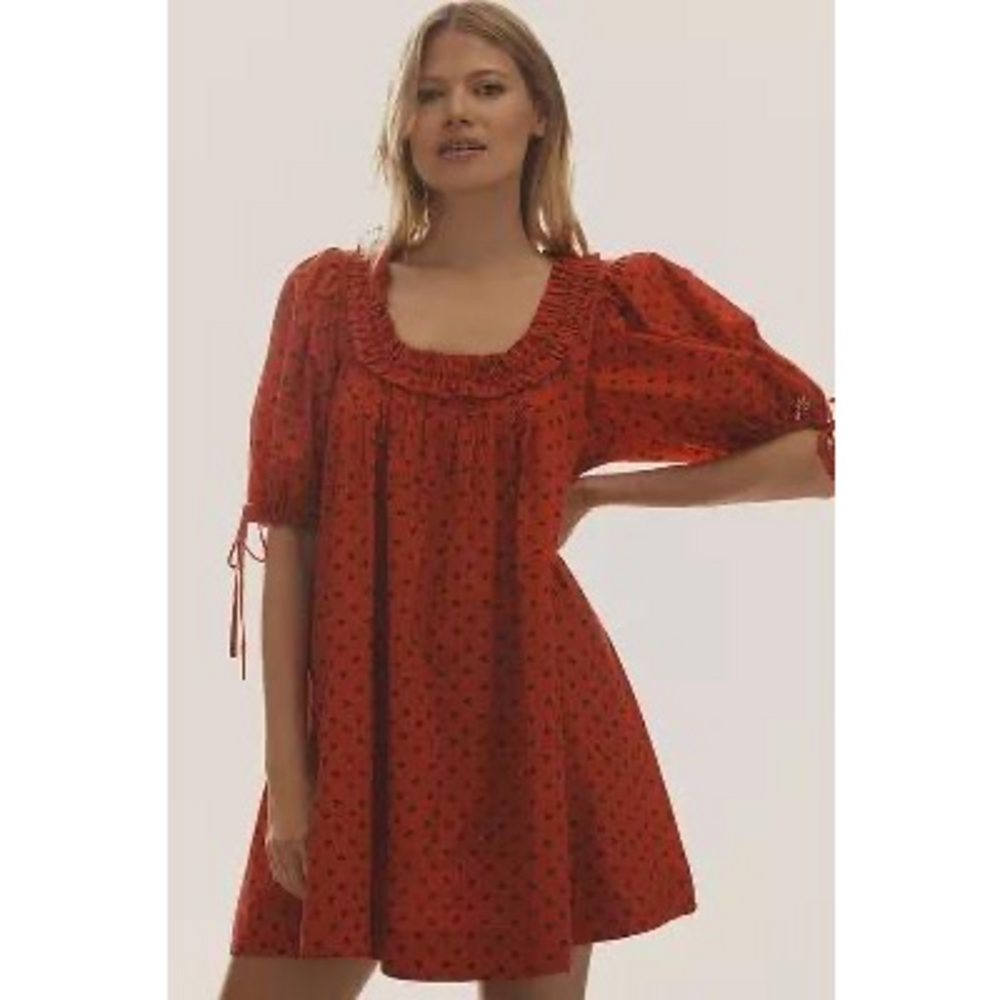 Anthropologie Damson Madder Jemima Mini Dress in Red
